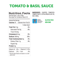Load image into Gallery viewer, low-fodmap-sauce-tomato-nutrition-facts