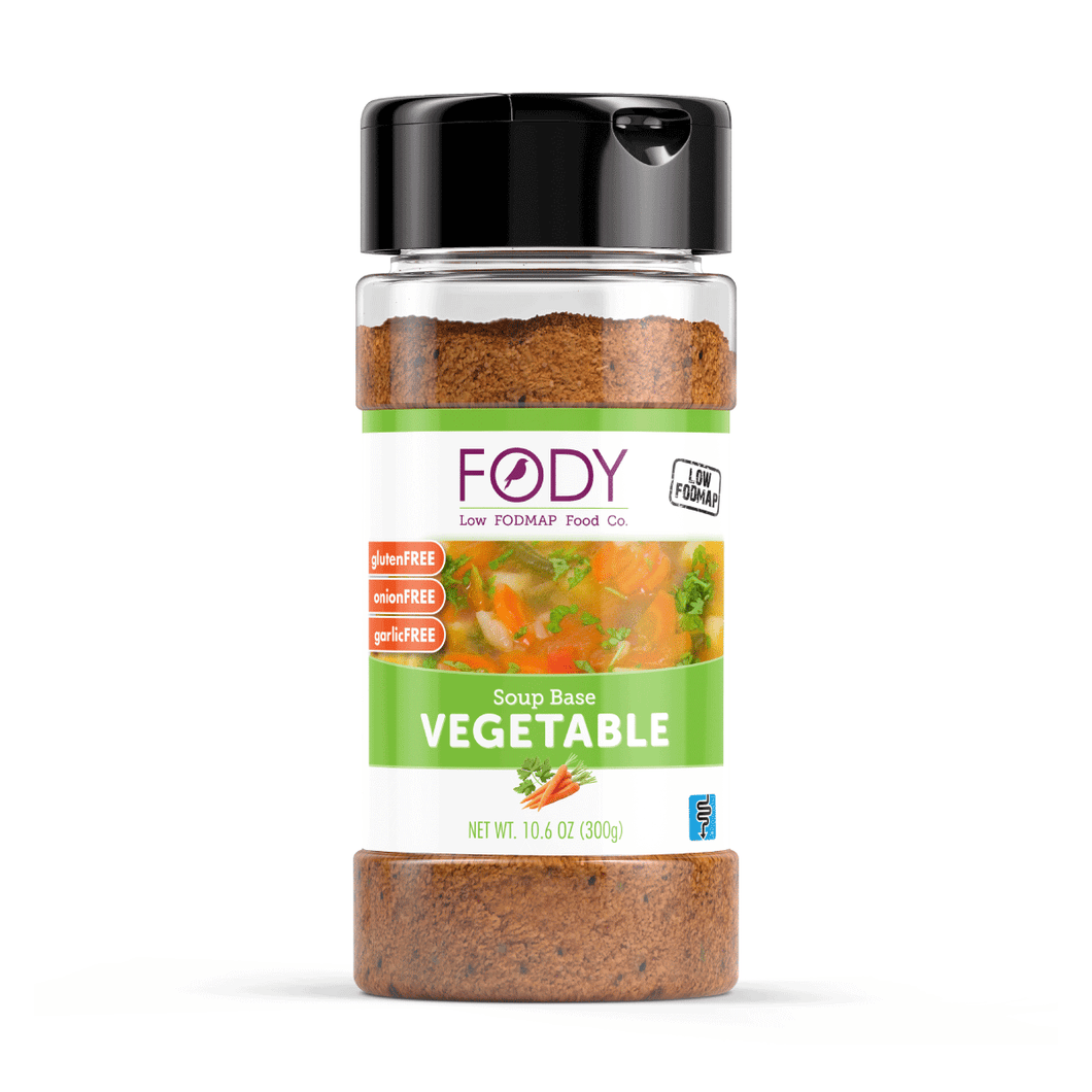 <b><big> Low FODMAP <br> Vegetable Soup Base </big></b><br> <small>Onion, Garlic & Gluten Free</small>