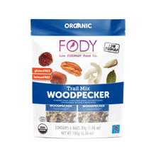 Load image into Gallery viewer, &lt;b&gt;&lt;big&gt; Low FODMAP Trail Mix &lt;/big&gt;&lt;br&gt; Woodpecker Multipack Bag &lt;br&gt; (6x Mini Packs) &lt;/b&gt; &lt;br&gt; &lt;small&gt; Gluten-Free, Lactose-Free &lt;/small&gt;
