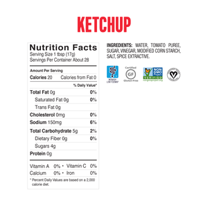 <b><big> Low FODMAP Ketchup <br> 3 Pack </big></b><br><small>Onion, Garlic & Gluten Free</small>