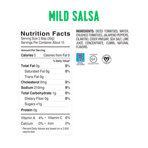 <b><big> Low FODMAP <br> Mild Salsa </big></b><br> <small> Gluten Free </small>