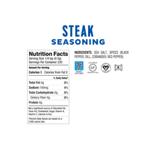 Load image into Gallery viewer, &lt;b&gt;&lt;big&gt; Low FODMAP &lt;br&gt; Steak Seasoning&lt;/b&gt;&lt;/big&gt; &lt;br&gt; &lt;small&gt; Gluten, Onion, and Garlic Free&lt;/small&gt;
