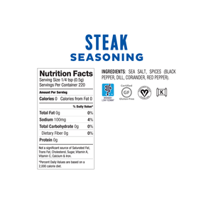 <b><big> Low FODMAP <br> Steak Seasoning</b></big> <br> <small> Gluten, Onion, and Garlic Free</small>