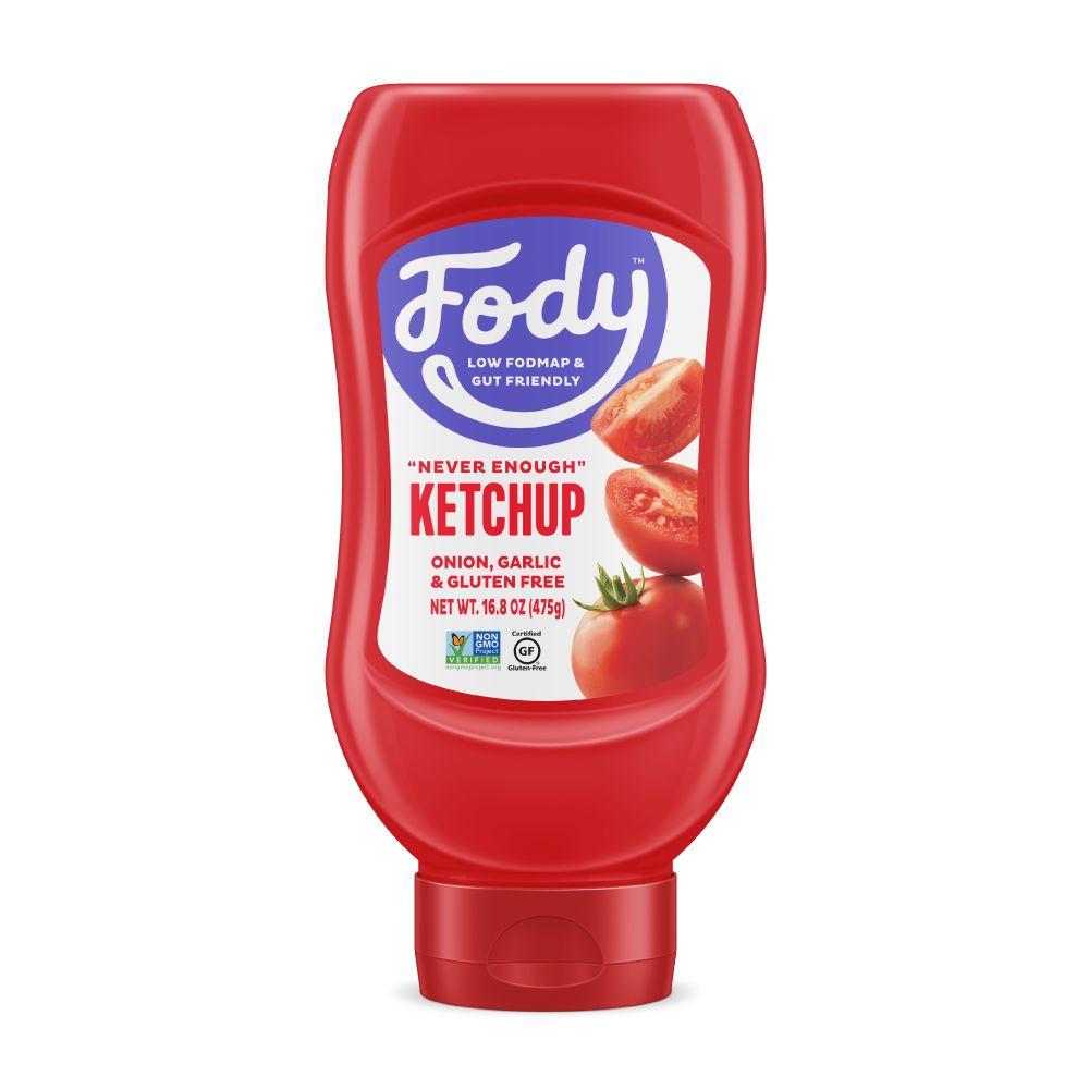 <b><big> Low FODMAP <br>Ketchup </big></b><br><small> Onion, Garlic & Gluten Free</small>