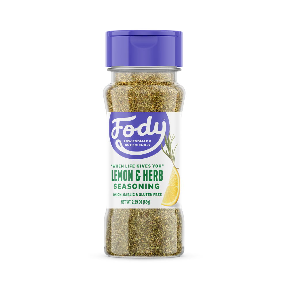 <b><big> Low FODMAP <br> Lemon & Herb Seasoning</b></big> <br> <small> Gluten, Onion, and Garlic Free</small>